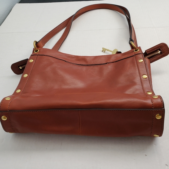 Fossil Allie Brown Leather Satchel Shoulder Bag Handbag ZB7896213 $198 - Picture 7 of 16